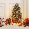 2Pcs 4.5 Ft Pre-Lit Artificial Christmas Tree with 85 Clear Lights,Timer,Pine Cones and Sleigh Base - 4 of 4