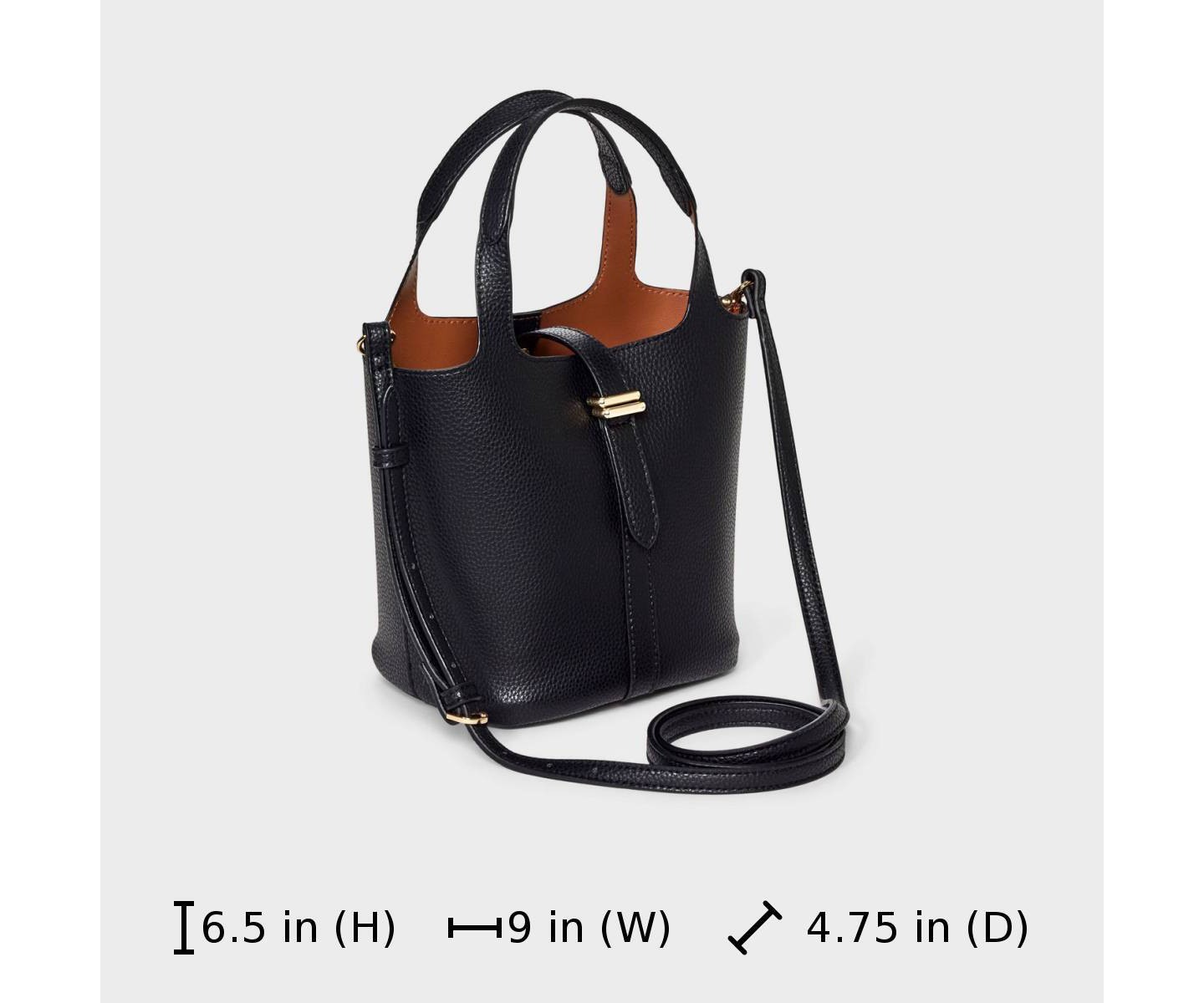 Сумка A New Day Mini Tulip Tote Handbag with Crossbody Strap, цвет: Чёрный — фото 6