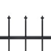 Garden Fence with Spear Top Steel 71.3"x39.4" Black vidaXL - 4 of 4