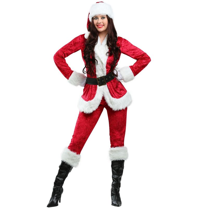 HalloweenCostumes.com Plus Size Sweet Santa Costume for Women, 1 of 2