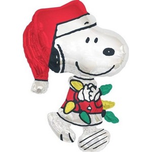 Anagram Pre-Inflated Helium Peanuts Santa Snoopy Supershape Foil Balloon - 1 of 4
