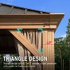 DOMETOUR 14x24FT Hardtop Gazebo, Steel Roof, Aluminum Frame, Gutter, Curtains & Netting, Wood-Look Metal Pavilion for Patio/Garden - 4 of 4