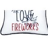 C&F Home 10" x 10" Peace Love Fireworks 4th of July Patriotic Embroidered Square Accent Small Petite Throw Pillow - 3 of 4