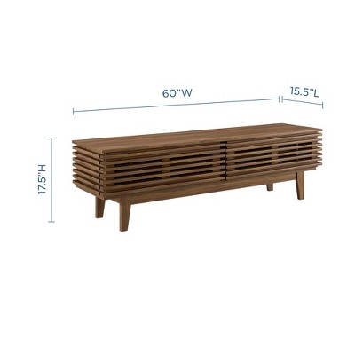 Render 60" Mid-Century Walnut TV Stand with Cabinet