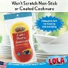 Lola Products Plastic Mesh Scouring Pads - 3.375" x 1.25", Non-Scratch Scrubbers to Clean Dishes, Assorted Colors - Red, Blue & Yellow - 4 of 4