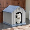 SEVOBAL Pet Crates and Houses Ventilated Dog House with Elevated Floor, Weatherproof Puppy Shelter for Breeds Easy Clean, Blue, 26.26"*24.57"*25.83" - 4 of 4