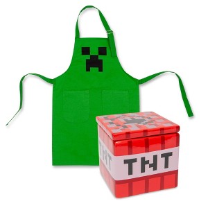 Ukonic Minecraft Kitchen Set: Creeper Youth Apron & TNT Cookie Jar - 1 of 1
