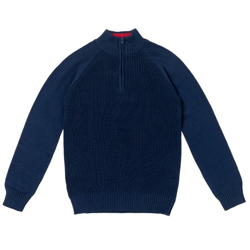 Cozeeme Mens Quarter Zip Long Sleeve Sweater Blue Large : Target