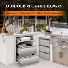 16W x 21H x 23D Inch Outdoor Kitchen Stainless Steel Double Access Drawers with Paper Towel Holder Combo for BBQ Island or Grill Station - 2 of 4