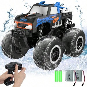 Amphibious RC Car 2.4GHz 1: 16 All - Terrain Off - Road Waterproof Monster Truck Pool Toy Remote Control Boat Gift - 1 of 4