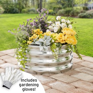 The Lakeside Collection Round Galvanized Raised Garden Bed Kit - 1 of 4