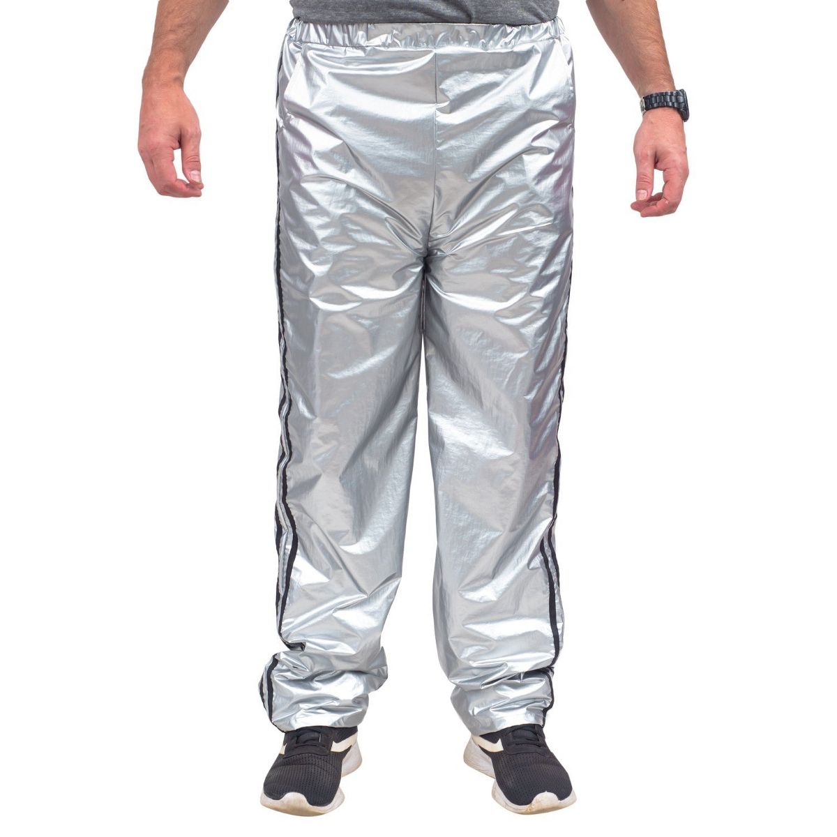 Costume Agent Todd & Margo Shiny Silver Workout Top and Pants Deluxe Sweatsuit Set for Halloween & Cosplay - thumbnail 10