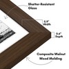 Americanflat 11x11 Picture Frame with Shatter-Resistant Glass - Use as 8x8 Frame with Mat or 11x11 Frame Without Mat - Signature Collection - Walnut - 3 of 4