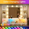 COMHOMA Vanity Desk with Mirror and LED Lights, Hairdryer Holder, 5 Drawers, Bedroom Dresser Table for Girls - 3 of 4