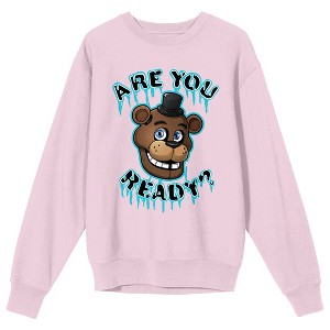 Five Nights at Freddy's Are You Ready? Adult Pink Crew Neck Sweatshirt - 1 of 2