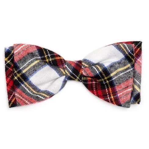 Blue Checked Dog Bow Tie Collar