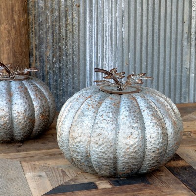 Park Hill Collection Tin Pumpkin Patch Pumpkin, Large