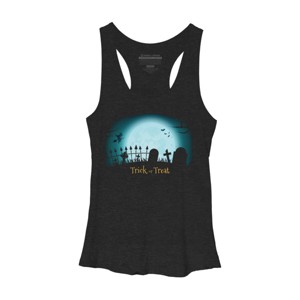 Women's Design By Humans Trick or treat By darkstroke Racerback Tank Top - 1 of 3