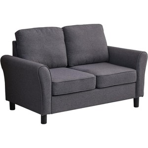 Linen Sofa Modern Couch Comfy Loveseat for Living Room, Office, Bedroom - 1 of 4