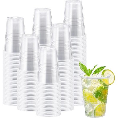 Attop 300 Pack 12 oz Clear Plastic Cups,12 Ounce Disposable Cups, Cold Drinking Cups for Events