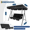 Garvee 3-Seat Outdoor Patio Porch Swing with Stand, Swing Chair with Canopy & Thickened Waterproof Cushions for Adults, Backyard, Front Porch, Black - 3 of 4