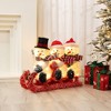 LuxenHome Snowman Family Trio on Sled with Lights Outdoor Holiday Decoration Multicolored - 2 of 4