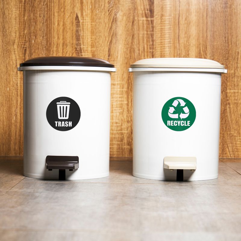Unique Bargains Recycle Sticker Trash Can Bin Labels 5'' Self-Adhesive Recycling Vinyl for Home Green Black 4 Pcs, 5 of 7