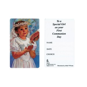 Roman Club Pack Of 50 Girl's First Communion Keepsake Cards #95499 - 1 of 4