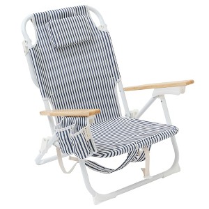 Sunnylife Luxe Beach Chair - The Resort Coastal Blue-Fabric Lounger, Cooler Bag - 1 of 4