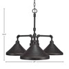 Toltec Lighting Vintage 3 - Light Chandelier in  Dark Granite with 10” Dark Granite Cone Metal Shade Shade - 2 of 3
