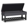 CAVINAS Faux Leather Storage Ottoman Bench with Open Slat Bottom Shelf,Upholstered Storage Ottoman,Storage Benches for Living Room,Bedroom - 2 of 4