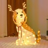 Tangkula 3.7 FT Outdoor Christmas Lighted Dog 3D Xmas Beagle Dog with Antler Furry Surface & 164 Warm White LED Lights Holiday Decoration - 3 of 4