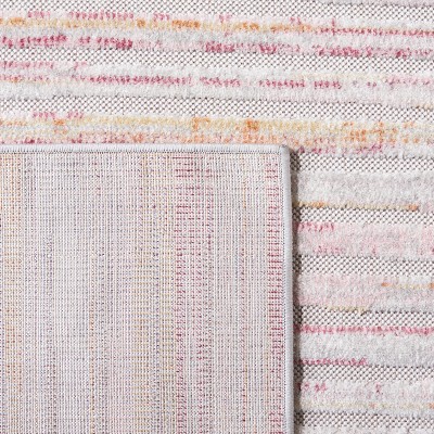 Reversible Ivory Geometric Easy-Care Synthetic Area Rug 5'3" x 7'6"