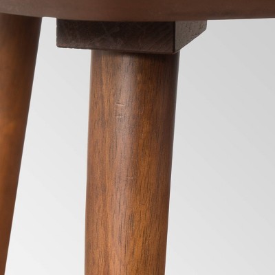 Midcentury Triangular Walnut Wood End Table
