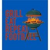 Grill, Eat, Repeat, Football Adult Crew Neck Short Sleeve Tee - 2 of 2