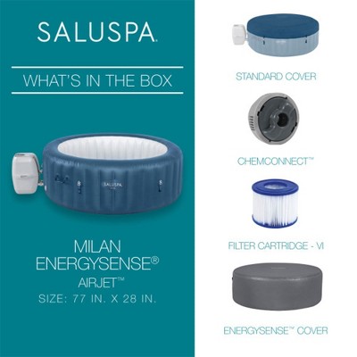 Bestway SaluSpa Milan Round Blue Inflatable Hot Tub with Seats