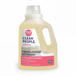Clean People Liquid Laundry Detergent - Recyclable Packaging, Stain Fighting - Ultra Concentrated, Spring - Laundry Soap 100 Loads - 1 of 4