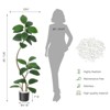 5 ft Artificial Plant Tree with Beige Sphere Resin Planter & Stone, Faux Fiddle Leaf Fig Tree,Tropical Large Floor Tree Real Touch for Home Decor - 3 of 4