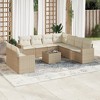 vidaXL 10 Piece Patio Sofa Set with Cushions - Beige and Cream With Table - 2 of 4