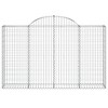 vidaXL Arched Gabion Basket- Silver, Decorative Garden Barrier, Galvanized Iron, Easy Assembly, Versatile Usage, Rocks or Gravel Filler - 3 of 4