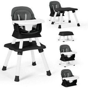Kinder King 8 in 1 Baby High Chair, Coverts to Dining Booster Seat, Removable Tray & Double Seat Cover, Easy to Wipe - 1 of 4