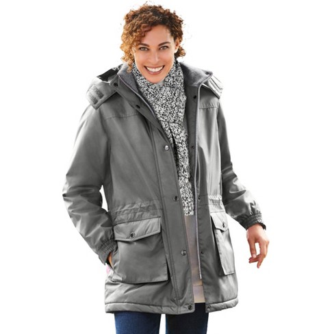 Woman Within Women's Plus Size Microfiber Parka - image 1 of 4