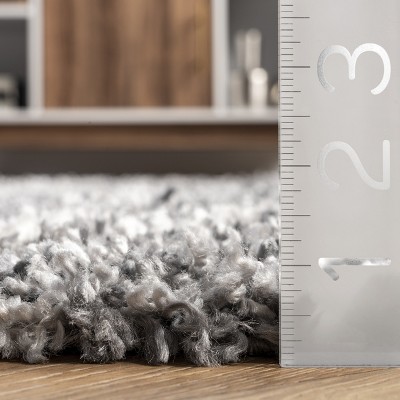 Cozy Comfort Gray Rectangular Shag Rug 3' x 5'