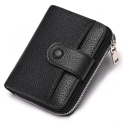 BEAFUP Small Wallet for Women - RFID Blocking Credit Card Holder Bifold Zipper Pocket Wallet with ID Window