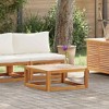 vidaXL Solid Acacia Wood Outdoor Patio Sofa Set with Cushion and Coffee Table, Flexible Lounge Configuration, Cream White - 3 of 4