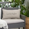Sunbrella Embroidered 'Lounge' Lumbar Pillow for Patio & Pool - Sorra Home: Weather-Resistant, Acrylic - 3 of 4