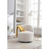 CAVINAS Teddy/Velvet Swivel Accent Chair,Barrel Chair with Wooden Frame and Swivel Base,Modern Upholstered Swivel Living Room Chairs for Living Room - 2 of 4