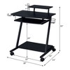 Gaming Desk with Keyboard Tray, Open Storage Compartment, and Caster Wheels - 2 of 4
