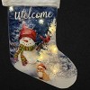 Season's Designs 19-Inch Welcome Snowman with Scarf and Knit Hat Forest Christmas Stocking with LED Lights, Battery Operated, Multicolored Indoor - 3 of 4