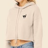 Dalix Black Cat Embroidered Fleece Cropped Hoodie Cold Fall Winter Women - 4 of 4